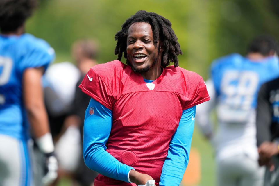 Lions quarterback Teddy Bridgewater is seen before stretching drills during training camp practice on Monday, Aug. 14, 2023, in Allen Park.