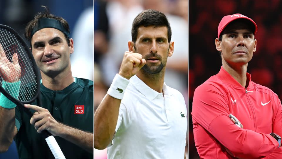 Roger Federer (left), Novak Djokovic (center) and Rafael Nadal (right) dominated men's tennis. - Getty Images