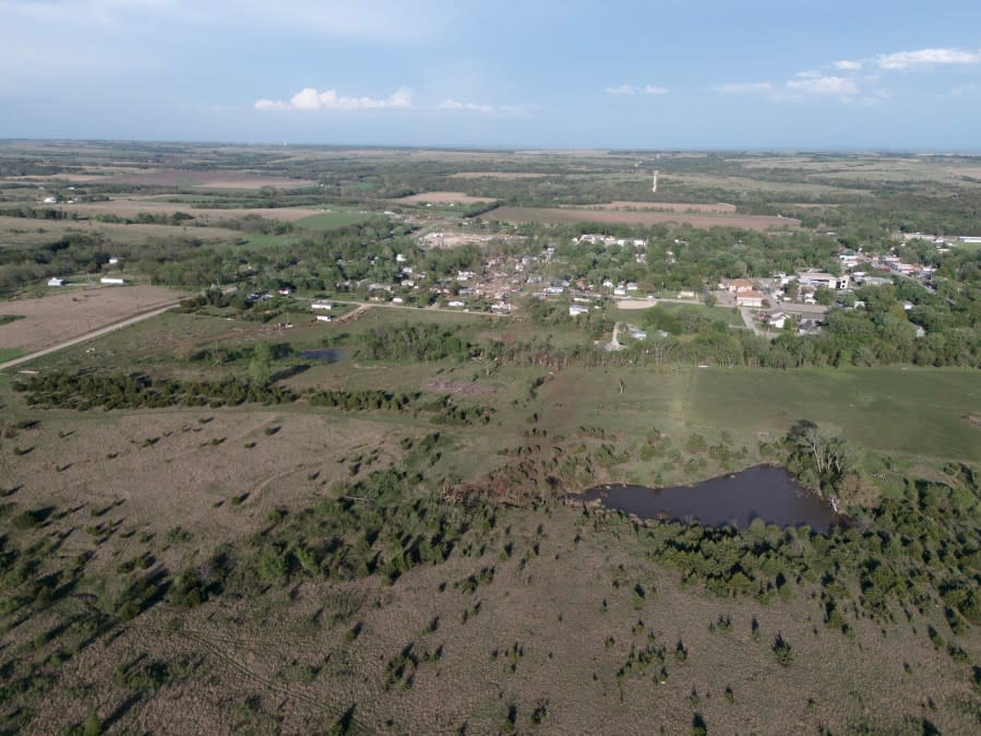 Aerial photos captured by Michael Anderson show the damage caused to Westmoreland.