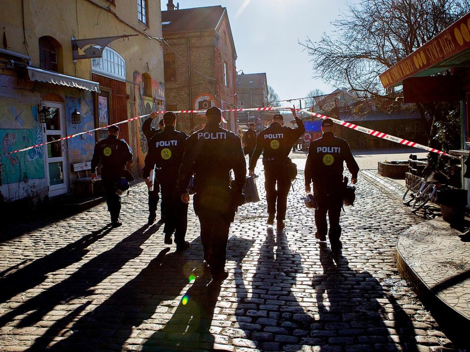 Police raid Christiania in 2014.