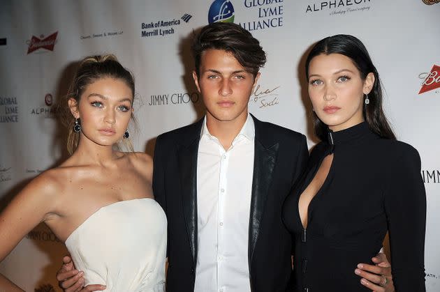 Gigi Hadid, Anwar Hadid and Bella Hadid at the 2015 Global Lyme Alliance Gala in New York City.