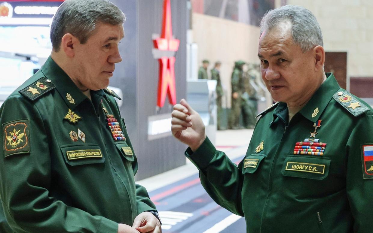 Gen Valery Gerasimov (left) and Sergei Shoigu both have ICC warrants out for their arrests