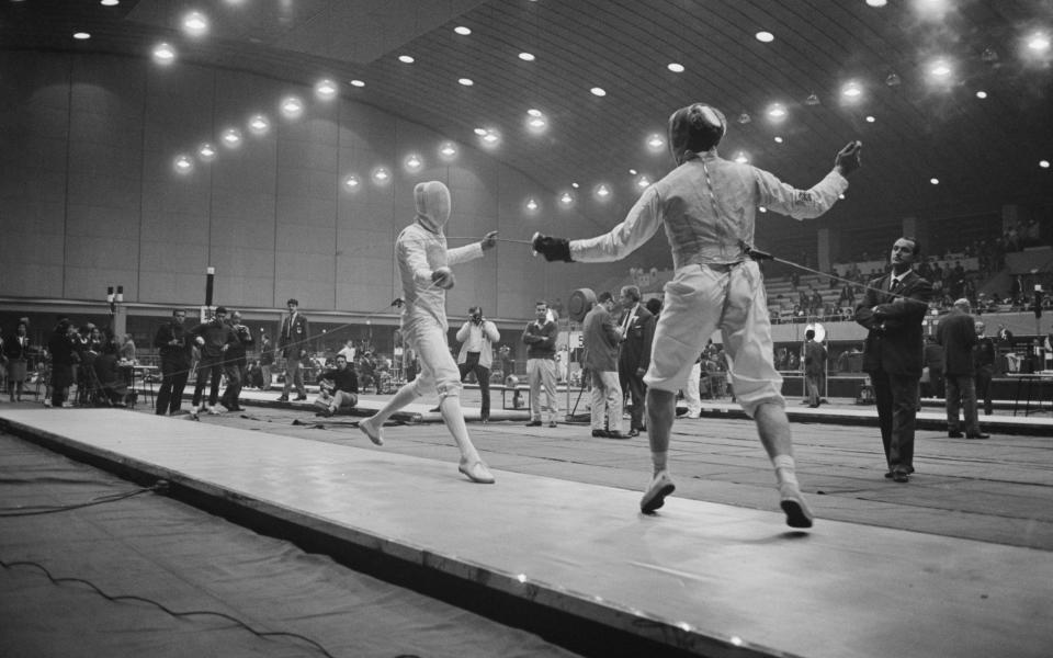 Jay, left, taking on the Frenchman Daniel Revenu at the 1964 Olympics - Keystone/Hulton Archive/Getty Images