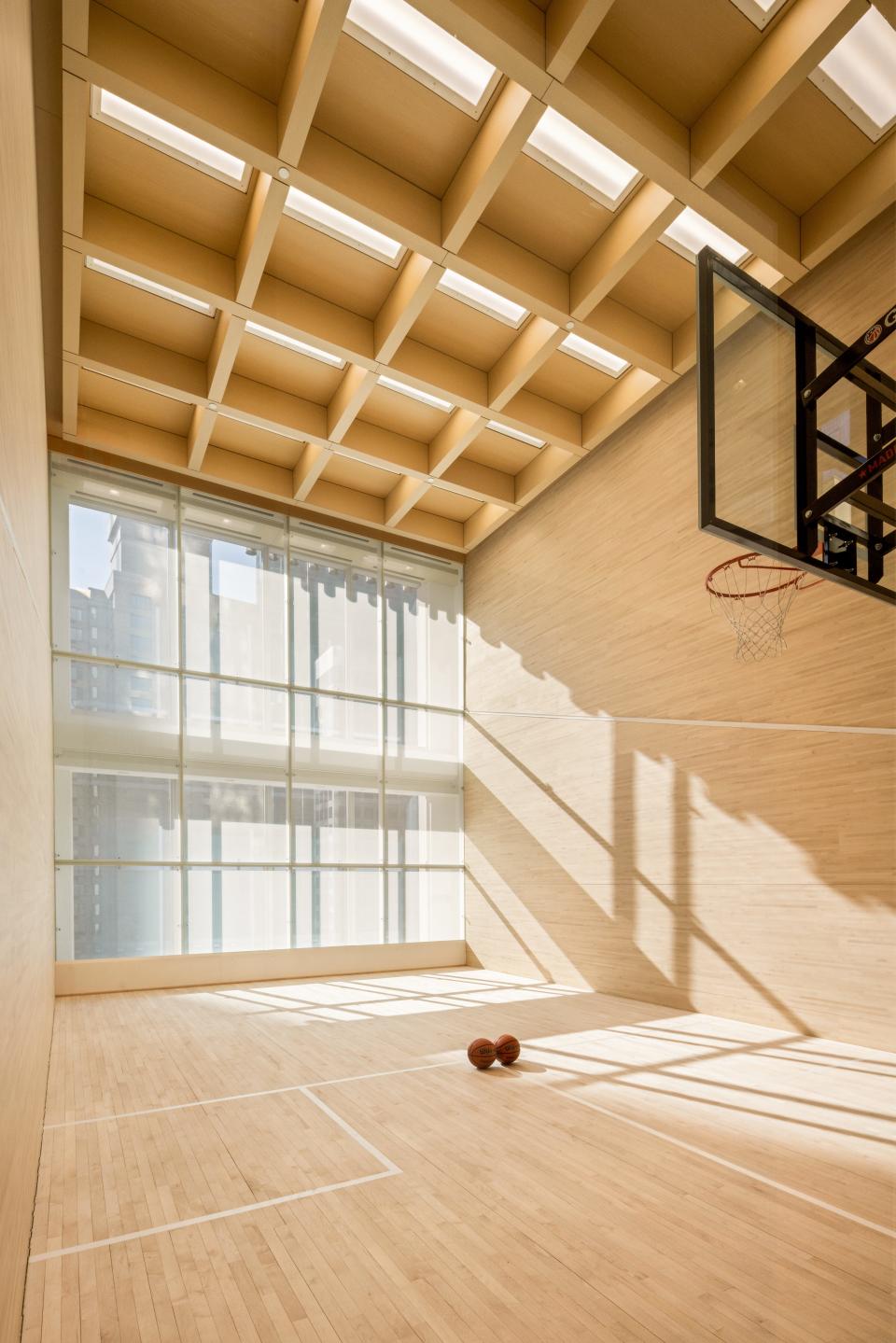 an indoor basketball court on the 16th floor in luxury skyscraper Central Park Tower