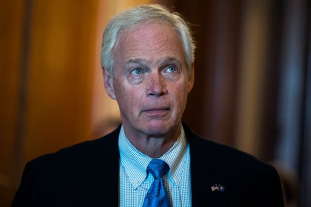 Sen. Ron Johnson (R-Wis.), who has admitted to playing a role in trying to falsify the Electoral College results in 2020, said people who love America should vote for him for reelection. (Photo: Tom Williams via Getty Images)