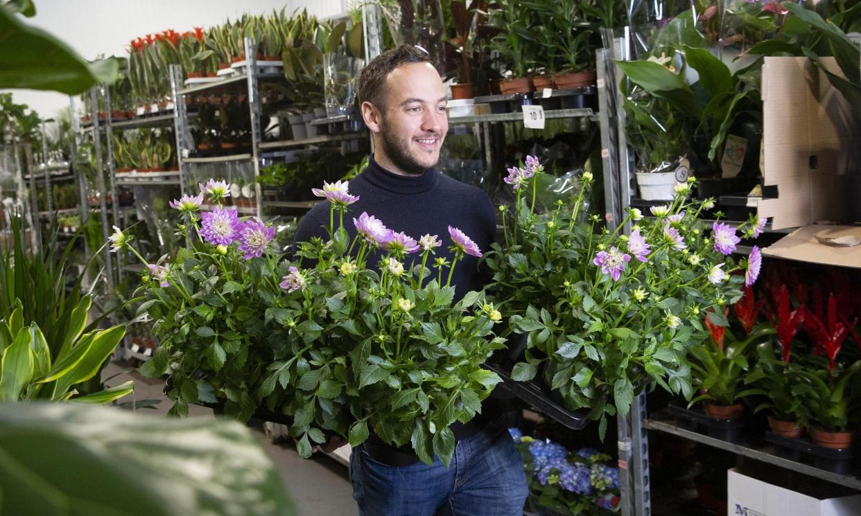 <span>Flower wholesaler Freddie Heathcote said checks on his trucks had prevented him getting flowers to customers.</span><span>Photograph: Matt Alexander/PA</span>