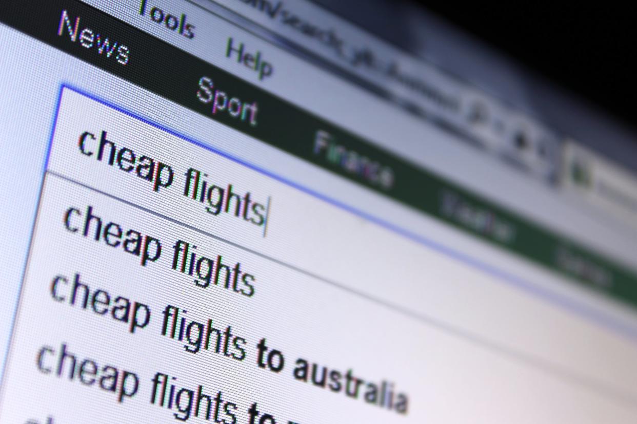 Searching for cheap flights online