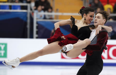 Figure Skating - ISU European Championships 2018 - Ice Dance Free Dance - Moscow, Russia - January 20, 2018 - Sara Hurtado and Kirill Khaliavin of Spain compete. REUTERS/Grigory Dukor