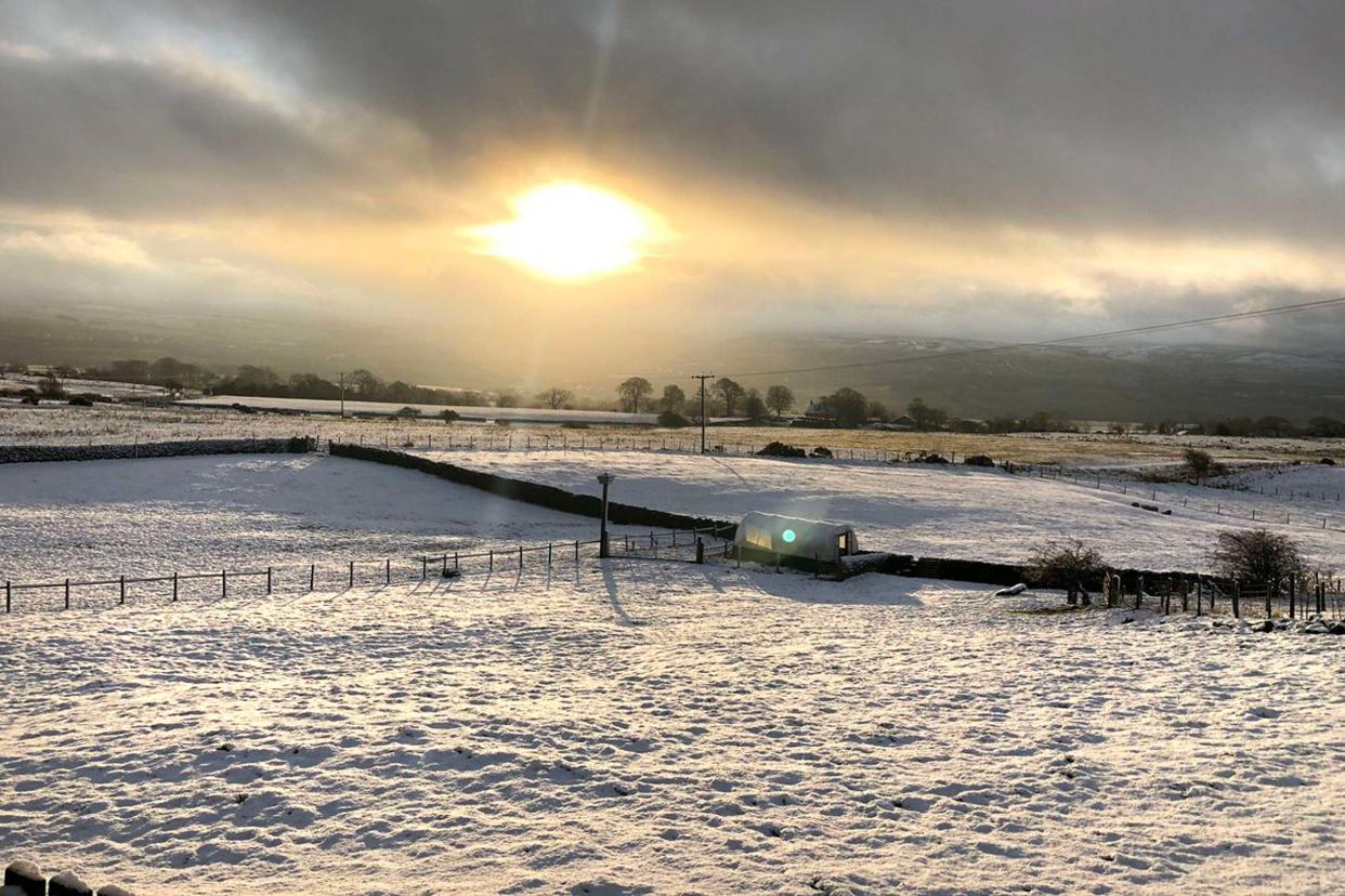 UK snow: Flurries fell overnight in Pendle in Lancashire: PA