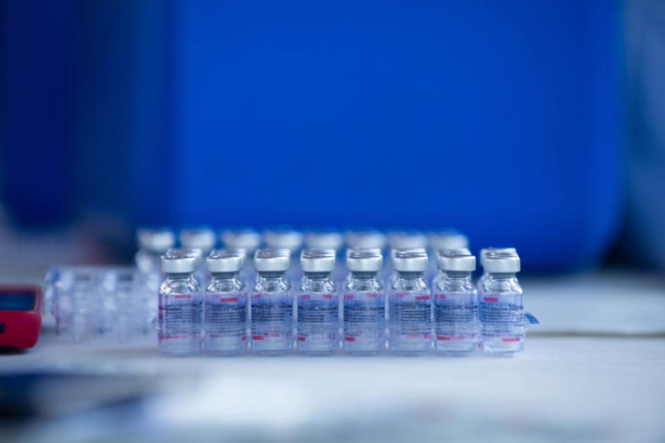 Australia sought to rely on the AstraZeneca vaccine as the 'workhorse' of the rollout before blood clotting questions began surfacing. Source: Getty