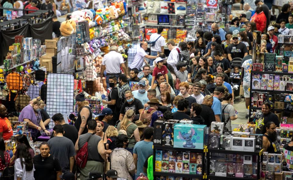 Thousands of people swarm the annual StocktonCon at the Stockton Arena in downtown Stockton on Saturday, August, 13, 2022.  