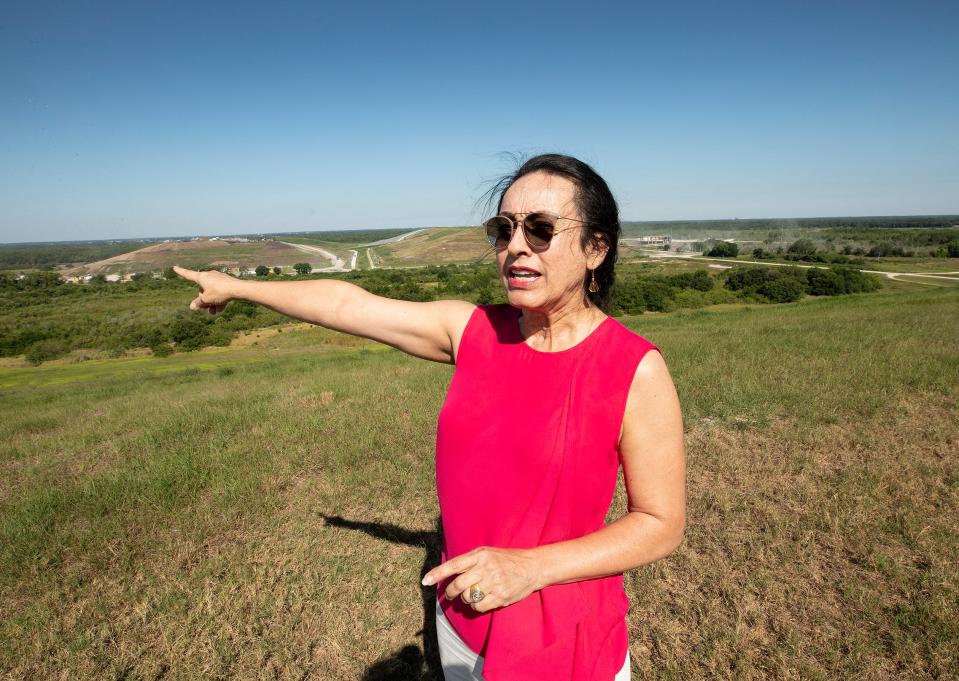 Polk County Waste Management Director Ana Wood talks about capacity of the landfill at  the Central Polk County Landfill in Lakeland Fl.Friday May 7 2021.  ERNST PETERS/ THE LEDGER