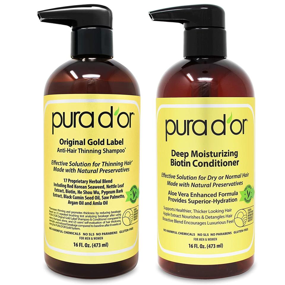 Pura d'Or Anti-Hair-Thinning Shampoo and Deep Moisturizing Biotin Conditioner