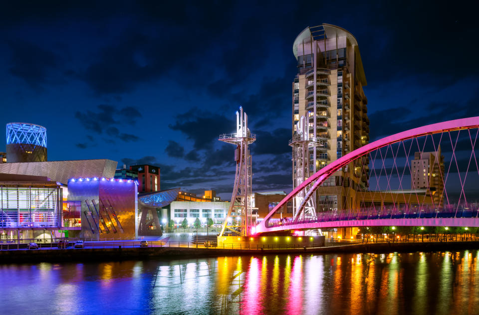 Salford, home to Media City, came fourth. (Getty Images)