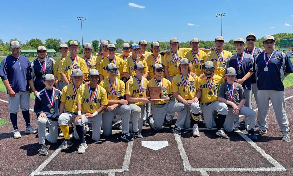 The Saegertown baseball team won the District 10 Class 1A championship with an 11-1, five-inning victory over Kennedy Catholic at Slippery Rock University on Monday, May 30, 2022.