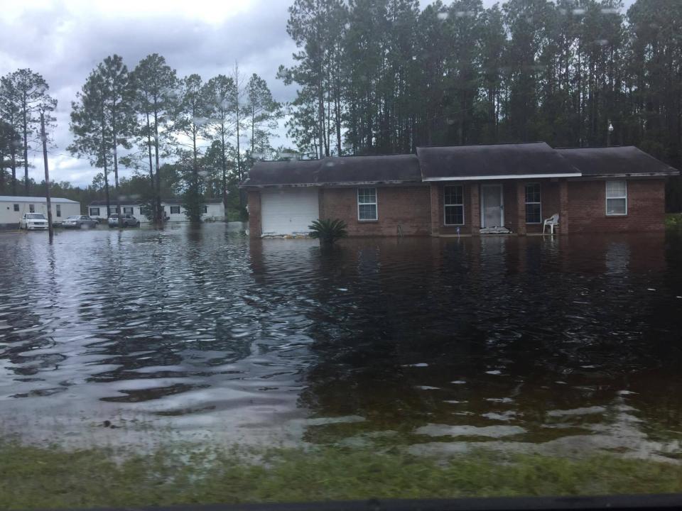 <p>Charlton County house immersed in water after Irma.</p>