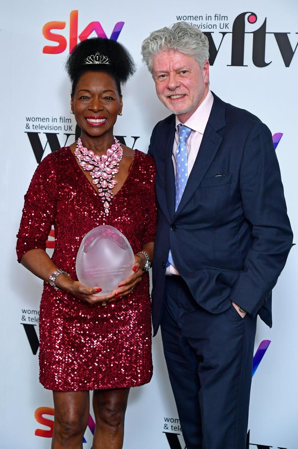 Baroness Floella Benjamin and her husband, Keith Taylor (Ian West/PA)