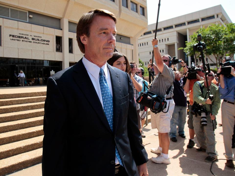 John Edwards is seen following a federal court appearance in Winston-Salem, North Carolina, in 2011.