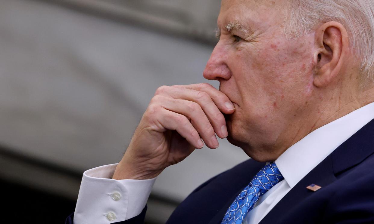 <span>Joe Biden announced the airdrops while meeting with the Italian prime minister.</span><span>Photograph: Chip Somodevilla/Getty Images</span>