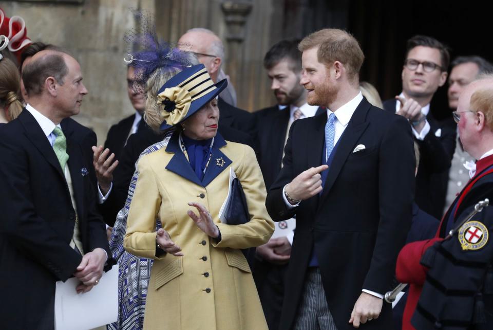 Prince Harry and his aunt Princess Anne have a moment after the ceremony