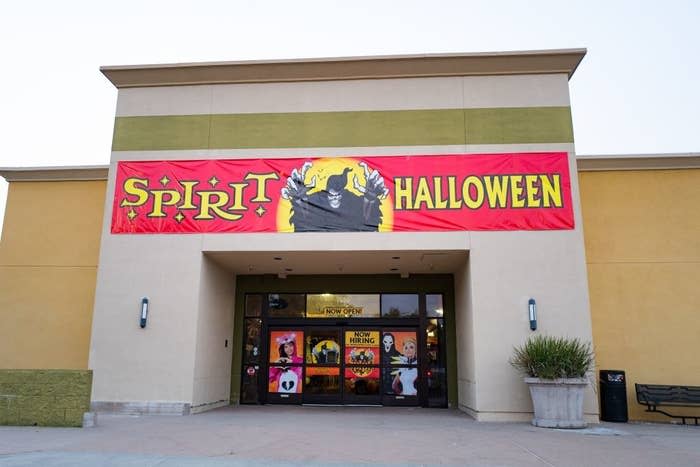 Facade of seasonal Halloween decor store Spirit Halloween at a shopping center in Dublin, California