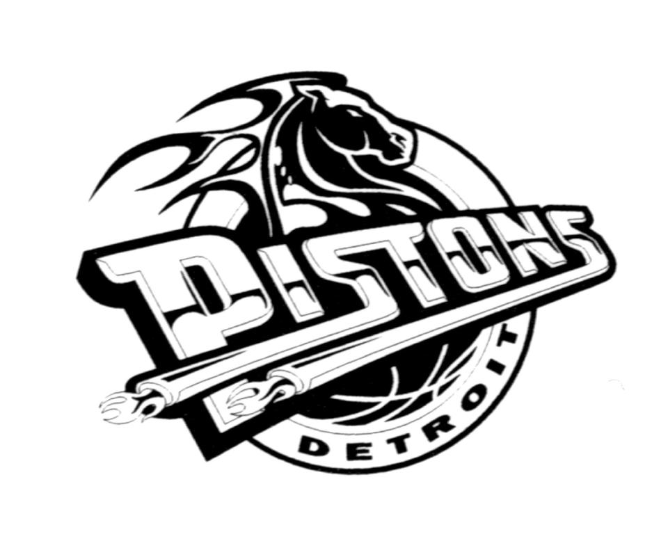 Detroit Pistons' "flaming horse" logo.