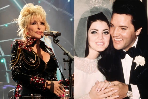 Elvis-and-Dolly - Credit: Kevin Mazur/Getty Images/The Rock and Roll Hall of Fame; Bettman/Getty Images