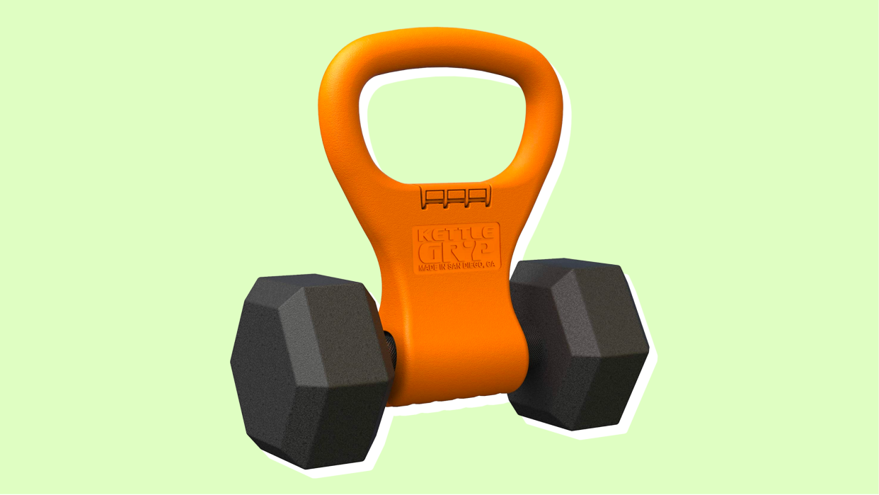 This useful tool will turn any dumbbell into a kettlebell.