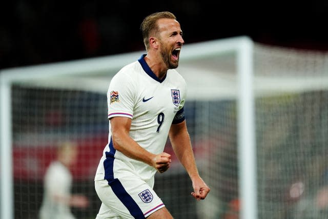 Harry Kane roars with delight after scoring for England against Finland