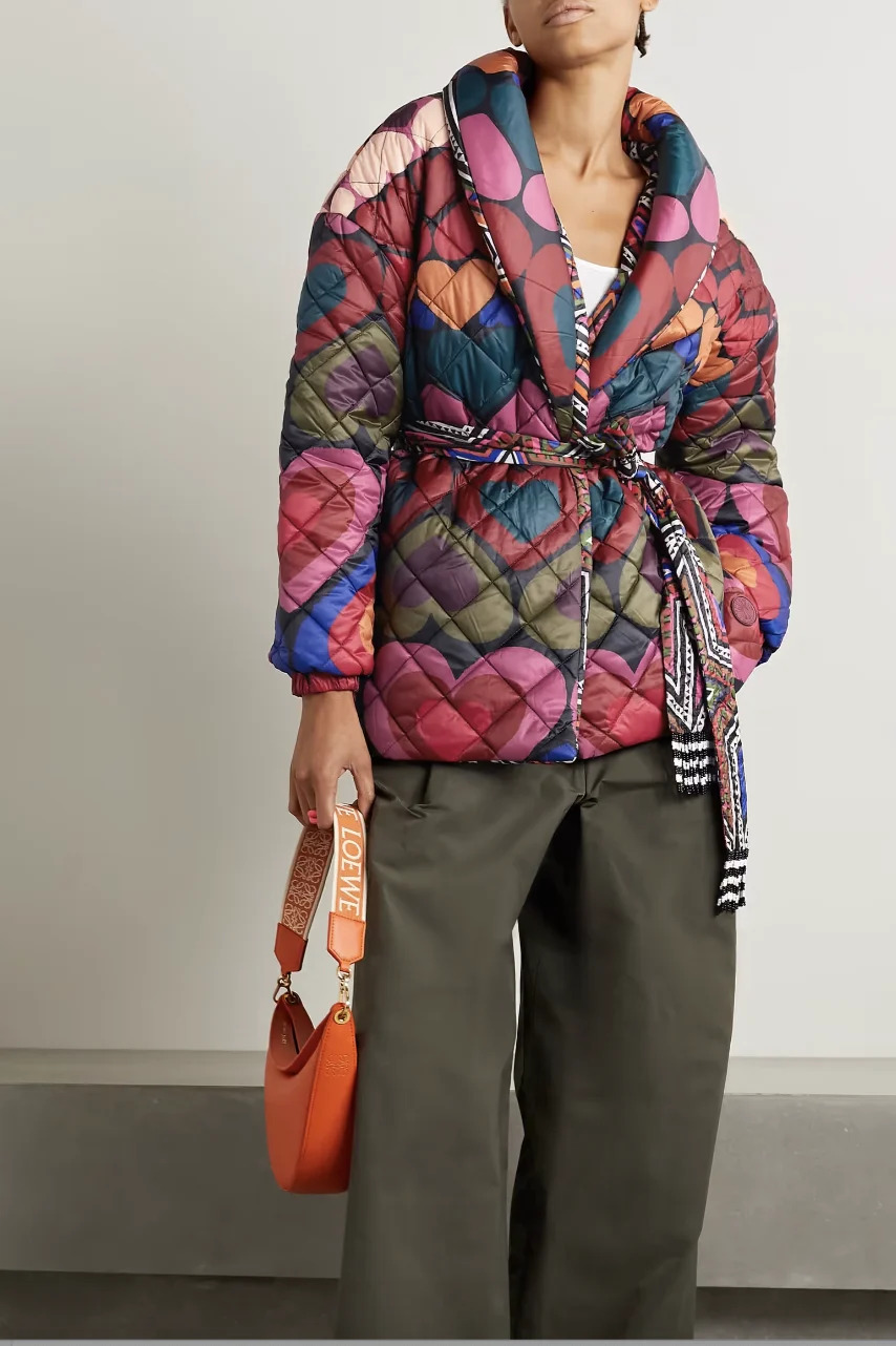 Farm Rio reversible belted printed quilted shell jacket. PHOTO: Net-A-Porter