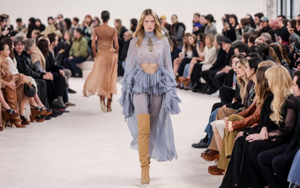 Chemena Kamali's debut collection for Chloé included dresses that left the breasts clearly visible