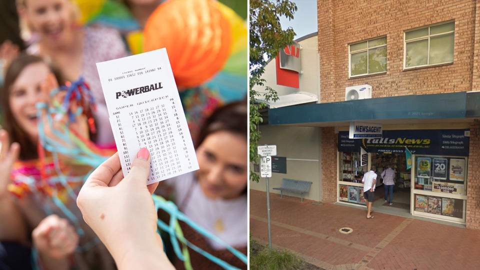 Tulls Newsagency in Forster where a winning Powerball ticket was sold.