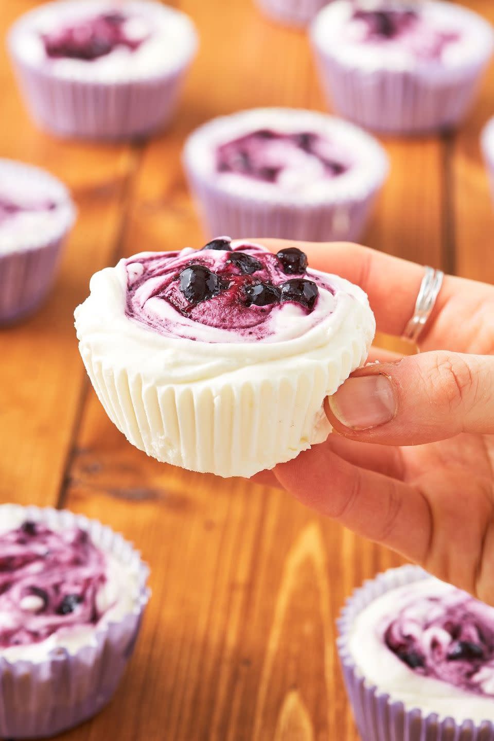 Lemon Blueberry Mini Cheesecakes