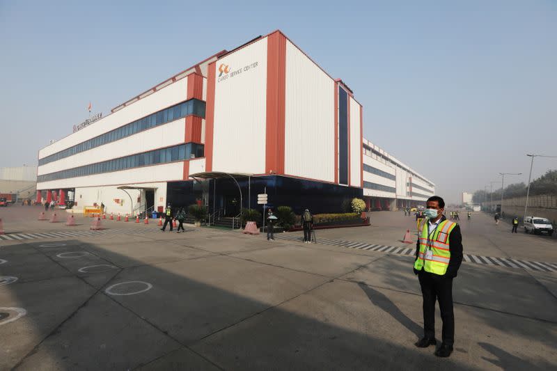 The Cargo Terminal 2 of the Indira Gandhi International Airport is seen in New Delhi