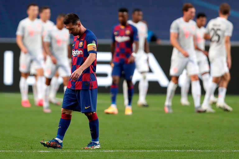 Lionel Messi en su ultimo encuentro Barcelona y el Bayern de Múnich