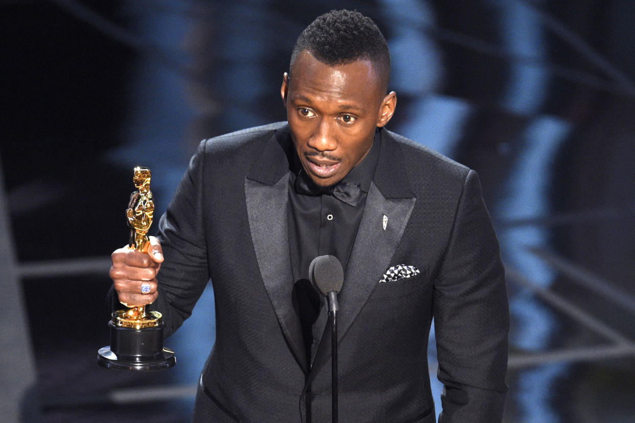 Prize: Mahershala Ali accepts the award for best actor in a supporting role for "Moonlight": Chris Pizzello/Invision/AP