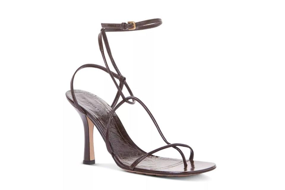 bottega veneta, brown square heels