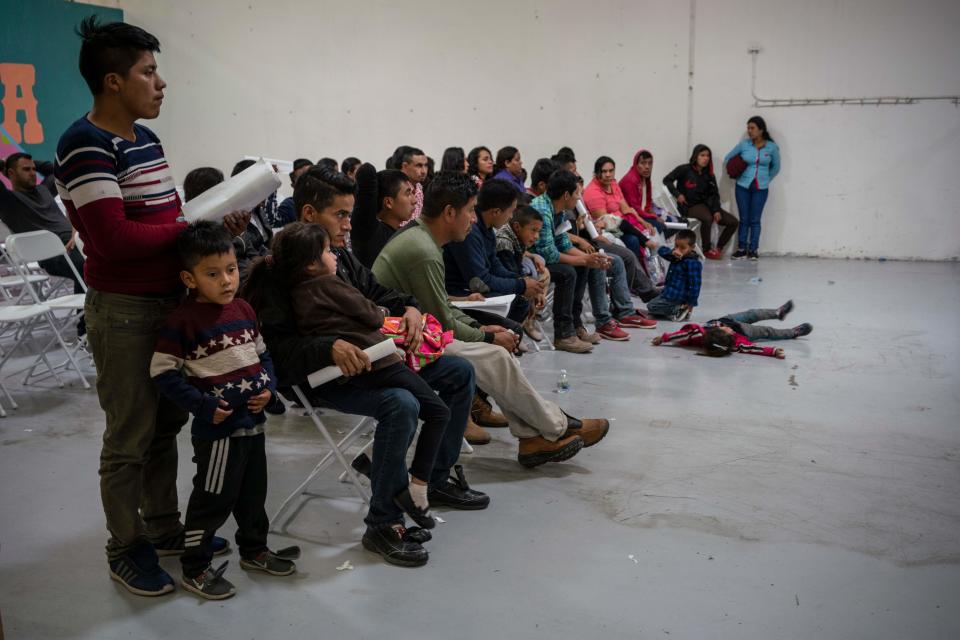 Migrant children from different Latin American countries wait to make travel arrangements at the Casa del Refugiado, or The House of Refugee, a new center opened by the Annunciation House to help the large flow of migrants being released by the United States Border Patrol and Immigration and Customs Enforcement in El Paso, Texas, on April 24, 2019.