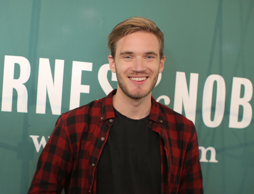NEW YORK, NY - OCTOBER 29:  Author/media personality PewDiePie poses for a photo at an book signing for his book 