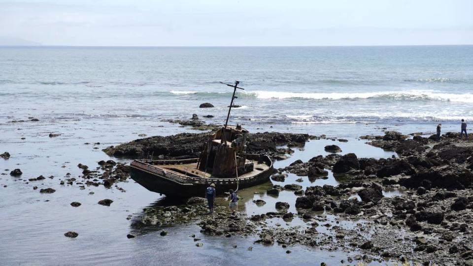 An abandoned fishing boat that ran aground years ago has become a permanent fixture at Estero Bluffs State Park.