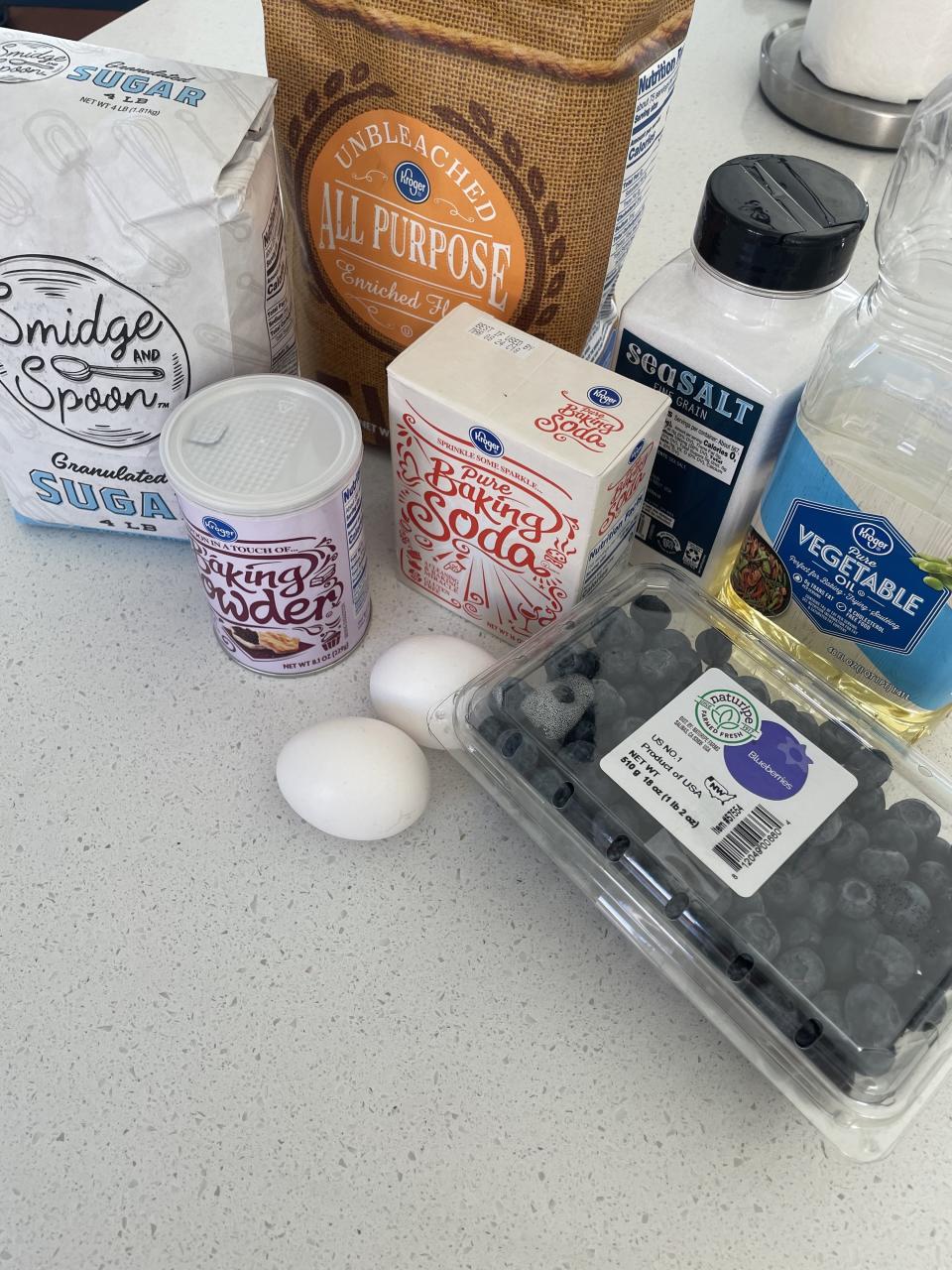 Ingredients for pancake mini muffins