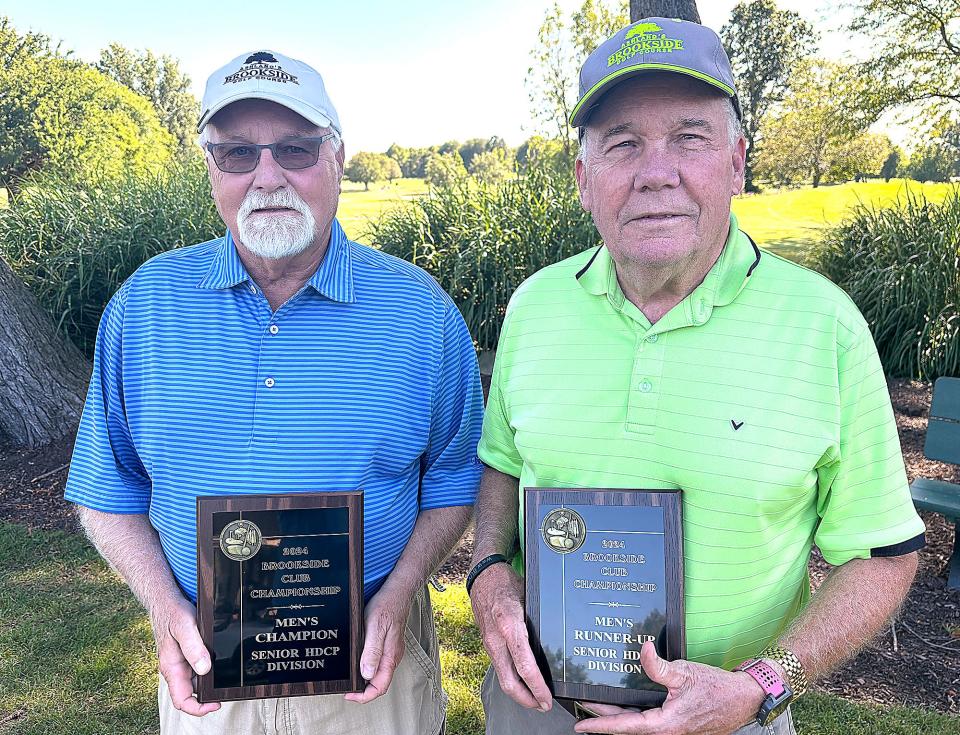 Stan Miller, left, was the Men's champion in the Senior Handicap Divsion, and Mike Dorr was the runner-up in the 2024 Brookside Golf Course Club Championship.