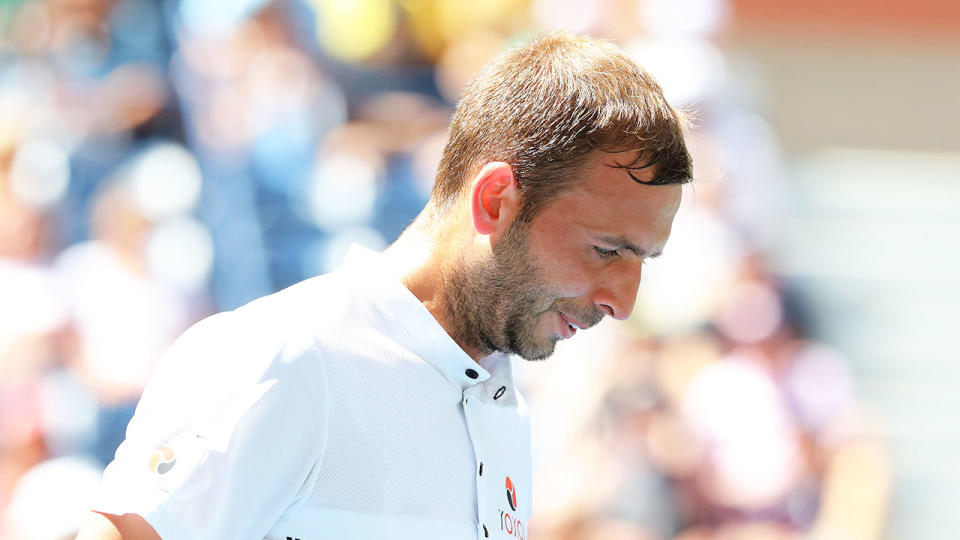 Dan Evans went down in straight sets to Roger Federer.