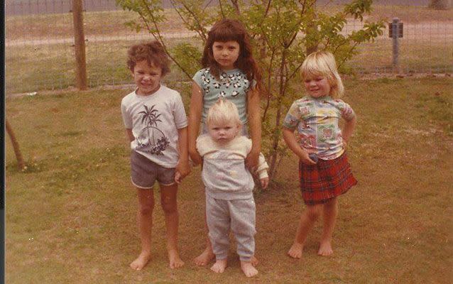 Mr Douglas as a child with family members, including his sister Sally who set up a Facebook page to find him. Photo: Facebook