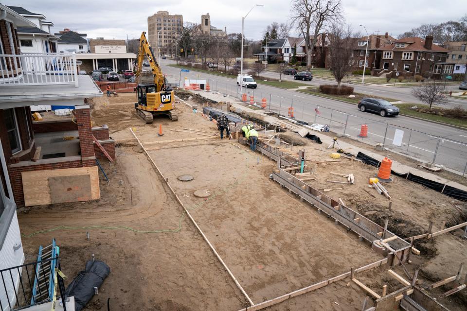 A look at the new construction around the Motown Museum in late March.