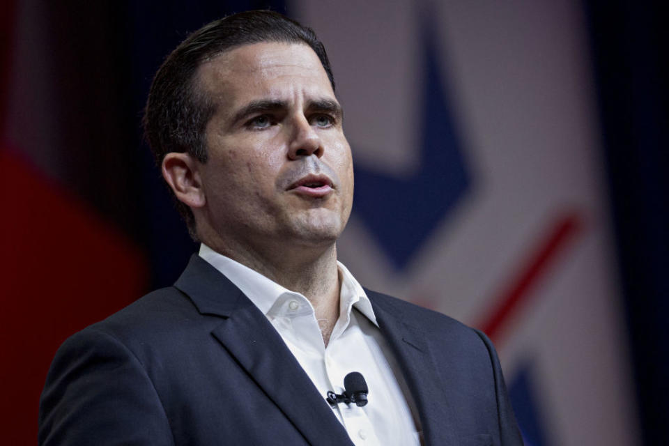 Ricardo Rossello, governor of Puerto Rico, speaks during the SelectUSA Investment Summit in National Harbor, Maryland, U.S., on Friday, June 22, 2018. The investment summit is dedicated to promoting foreign direct investment (FDI) in the United States and brings together companies from all over the world to facilitate business investment in America. Photographer: Andrew Harrer/Bloomberg via Getty Images | Bloomberg—Bloomberg via Getty Images