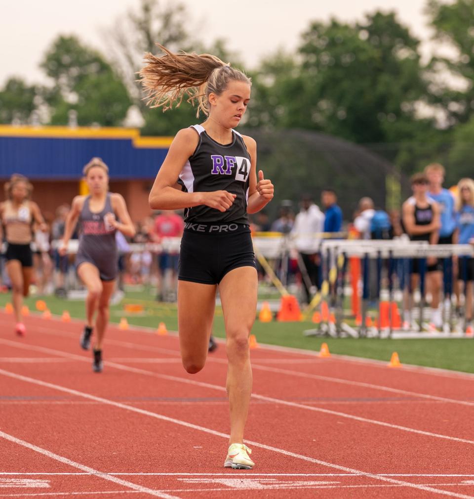 Rumson-Fair Haven's Clemmie Lilley runs in the girls 400 meter at the NJSIAA Groups 2 & 4 Track and Field Championships on June 10, 2022 at Franklin High School.