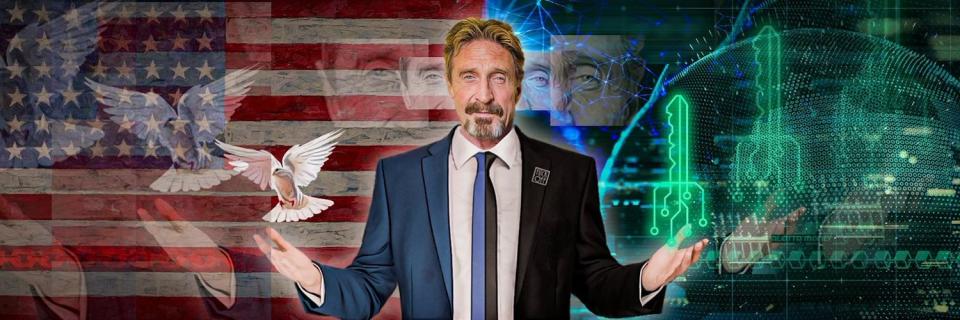 防毒軟體McAfee創辦人邁克菲（John McAfee）在西班牙被捕。   圖：取自John McAfee推特