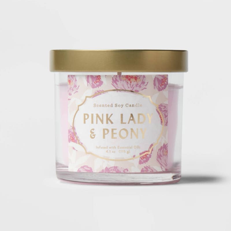 Opalhouse Pink Lady & Peony Lidded Glass Jar Candle