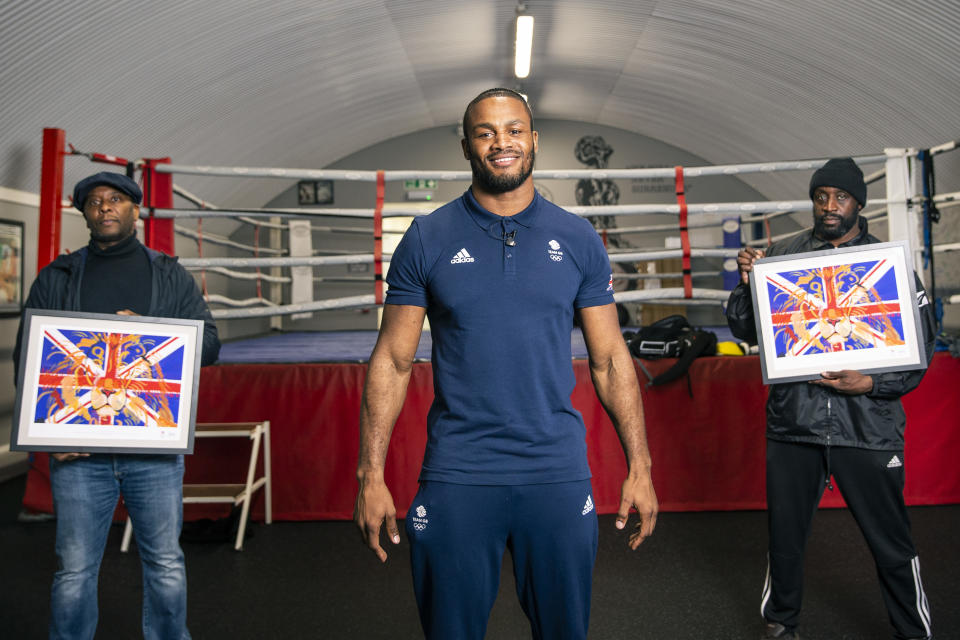 Clarke surprised long-term coaches Len Trusty and Jason Weeks with Joe Joyce's stunning lion-inspired print